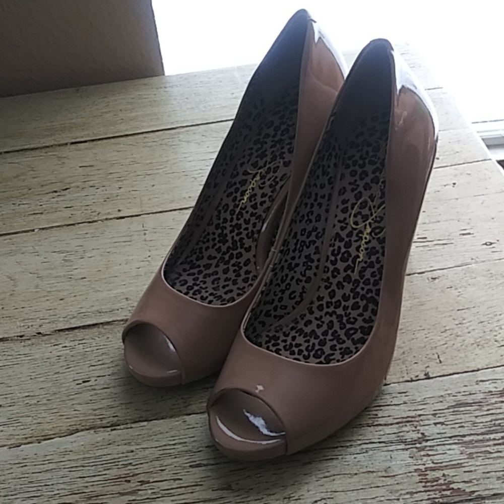 Jessica Simpson Open Toe Sand Pumps Heels Size 9B